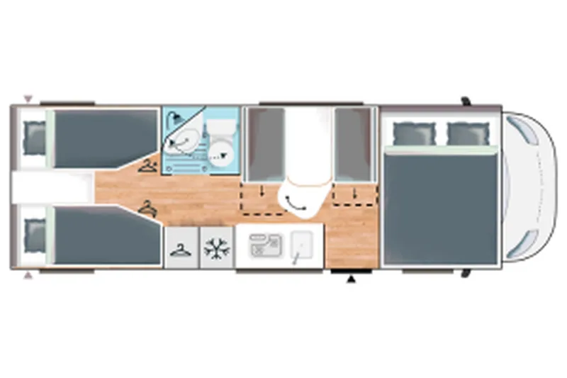 Full-profile camper Example layout